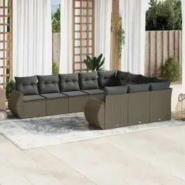 10-Osaline Aiadiivani Komplekt Patjadega, Helehall, Polürotang