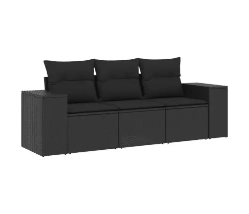 3-Osaline Aiadiivanikomplekt Patjadega, Must, Polürotang