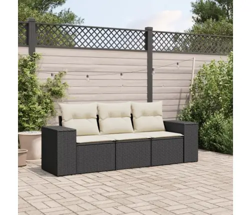 3-Daļīgs Dārza Dīvānu Komplekts Ar Matračiem, Pe Rotangpalma Vidaxl