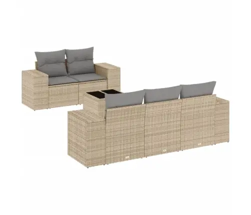 6-Osaline Aiadiivani Komplekt Patjadega, Beež, Polürotang