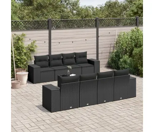 9-Osaline Aiadiivani Komplekt Patjadega, Must, Polürotang