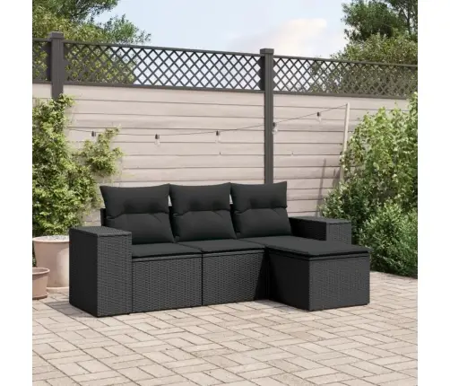 4-Daļīgs Dārza Dīvāna Komplekts Ar Matračiem, Pe Rotangpalma Vidaxl