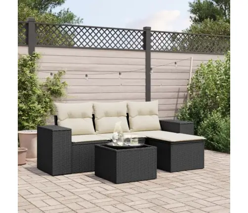 5-Daļīgs Dārza Dīvāna Komplekts Ar Matračiem, Pe Rotangpalma Vidaxl