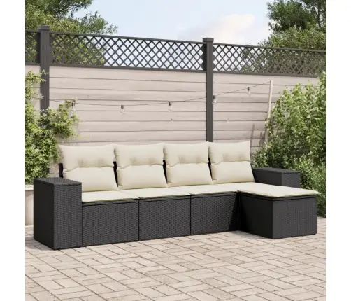 5-Osaline Aiadiivanikomplekt Patjadega, Must, Polürotang