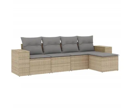 5-Osaline Aiadiivani Komplekt Patjadega, Beež, Polürotang