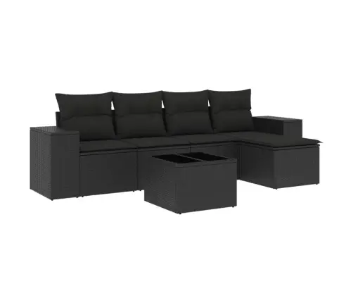 6-Osaline Aiadiivani Komplekt Patjadega, Must, Polürotang