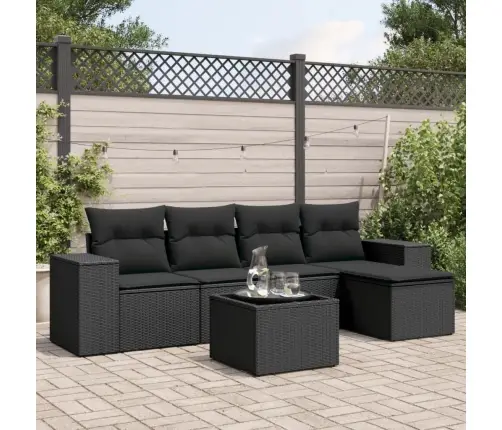 6-Osaline Aiadiivani Komplekt Patjadega, Must, Polürotang