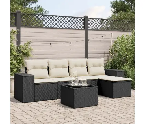 6-Daļīgs Dārza Dīvāna Komplekts, Matrači, Melna Pe Rotanpalma Vidaxl 6-Daļīgs Dārza Dīvāna Komplekts, Matrači, Melna Pe Rotanpalma Vidaxl