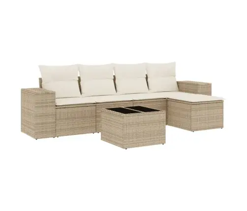 6-Osaline Aiadiivani Komplekt Patjadega, Beež, Polürotang