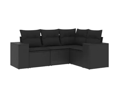 4-Daļīgs Dārza Dīvāna Komplekts Ar Matračiem, Pe Rotangpalma Vidaxl