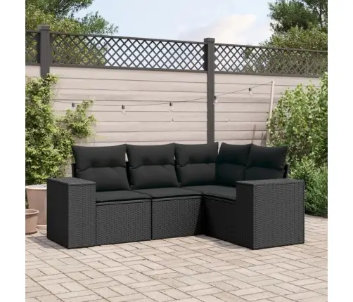 4-Daļīgs Dārza Dīvāna Komplekts Ar Matračiem, Pe Rotangpalma Vidaxl