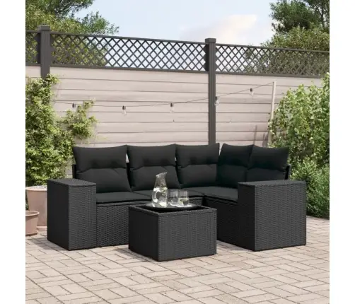 5-Daļīgs Dārza Dīvāna Komplekts Ar Matračiem, Pe Rotangpalma Vidaxl