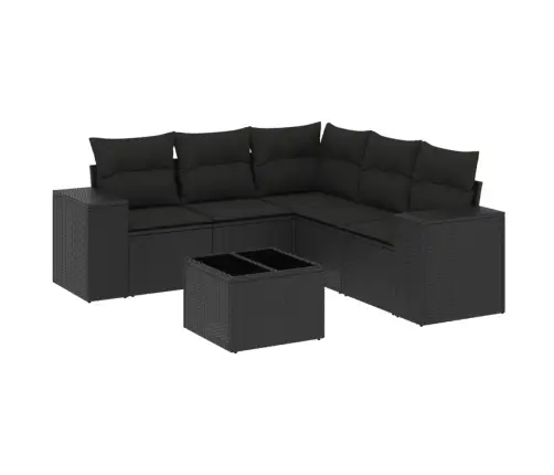 6-Osaline Aiadiivani Komplekt Patjadega, Must, Polürotang