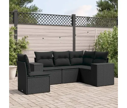 5-Osaline Aiadiivanikomplekt Patjadega, Must, Polürotang