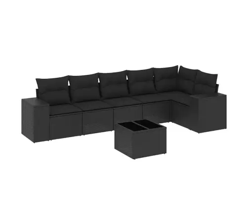 7-Osaline Aiadiivani Komplekt Patjadega, Must, Polürotang