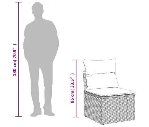 Sofos Komplektas Su Pagalvėlėmis, 7 Dalių, Smėlio, Poliratanas