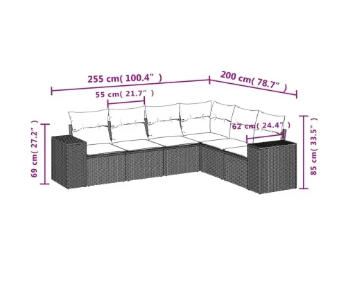 6-Osaline Aiadiivani Komplekt Patjadega, Must, Polürotang