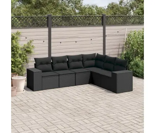 6-Osaline Aiadiivani Komplekt Patjadega, Must, Polürotang