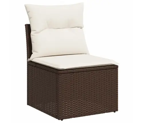 7-Osaline Aiamööblikomplekt Patjadega, Pruun, Polürotang