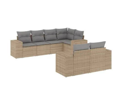 7-Osaline Aiadiivani Komplekt Patjadega, Beež, Polürotang