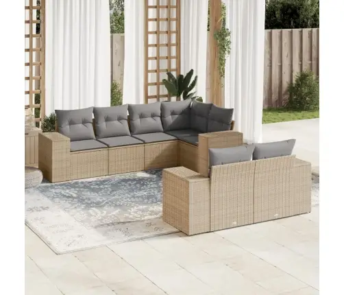 7-Osaline Aiadiivani Komplekt Patjadega, Beež, Polürotang