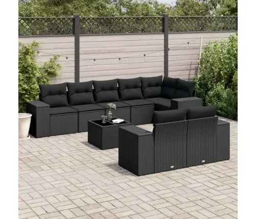 9-Osaline Aiadiivani Komplekt Patjadega, Must, Polürotang