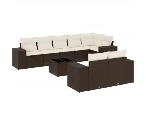 9-Osaline Aiadiivani Komplekt Patjadega, Pruun, Polürotang