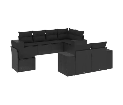 8-Osaline Aiadiivani Komplekt Patjadega, Must, Polürotang