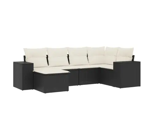 6-Osaline Aiadiivani Komplekt Patjadega, Must, Polürotang