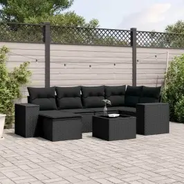 7-Osaline Aiadiivani Komplekt Patjadega, Must, Polürotang