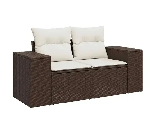 7-Osaline Aiamööblikomplekt Patjadega, Pruun, Polürotang