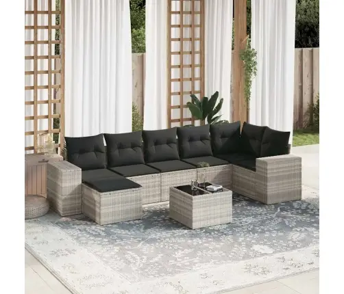 8-Osaline Aiadiivani Komplekt Patjadega, Helehall, Polürotang