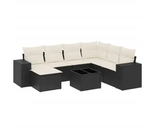 8-Daļīgs Dārza Dīvāna Komplekts, Matrači, Melna Pe Rotangpalma Vidaxl