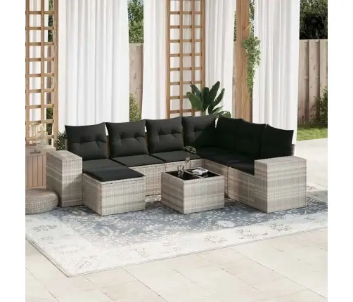 8-Osaline Aiadiivani Komplekt Patjadega, Helehall, Polürotang