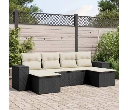 6-Osaline Aiadiivani Komplekt Patjadega, Must, Polürotang