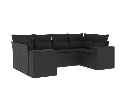 6-Osaline Aiadiivani Komplekt Patjadega, Must, Polürotang