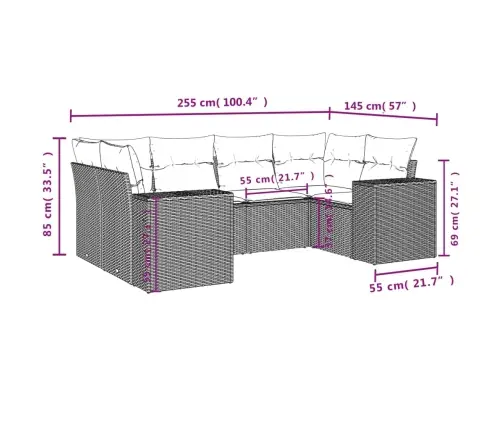 6-Osaline Aiadiivani Komplekt Patjadega, Must, Polürotang