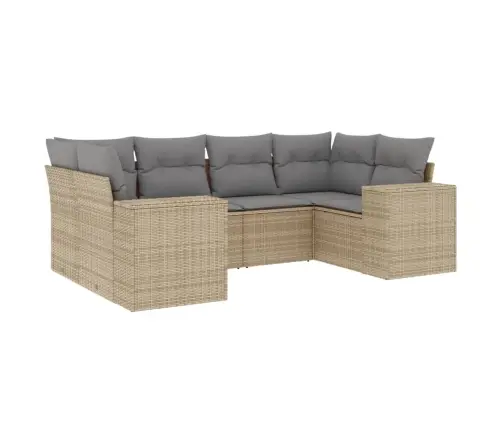 6-Osaline Aiadiivani Komplekt Patjadega, Beež, Polürotang