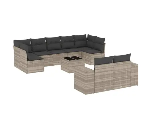 10-Osaline Aiadiivani Komplekt Patjadega, Helehall, Polürotang