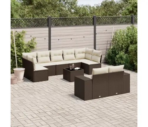 10-Osaline Aiadiivani Komplekt Patjadega, Pruun, Polürotang