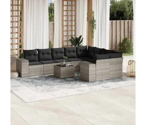 10-Osaline Aiadiivani Komplekt Patjadega, Helehall, Polürotang