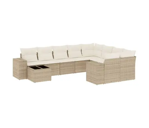 10-Osaline Aiadiivani Komplekt Patjadega, Beež, Polürotang