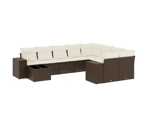 10-Osaline Aiadiivani Komplekt Patjadega, Pruun, Polürotang