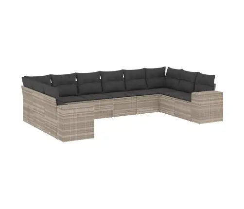 10-Osaline Aiadiivani Komplekt Patjadega, Helehall, Polürotang