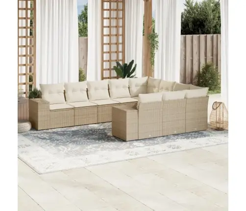 10-Osaline Aiadiivani Komplekt Patjadega, Beež, Polürotang