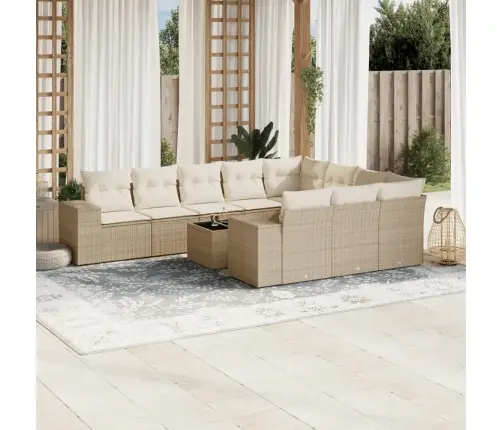 11-Osaline Aiadiivani Komplekt Patjadega, Beež, Polürotang