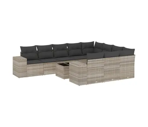 11-Osaline Aiadiivani Komplekt Patjadega, Helehall, Polürotang