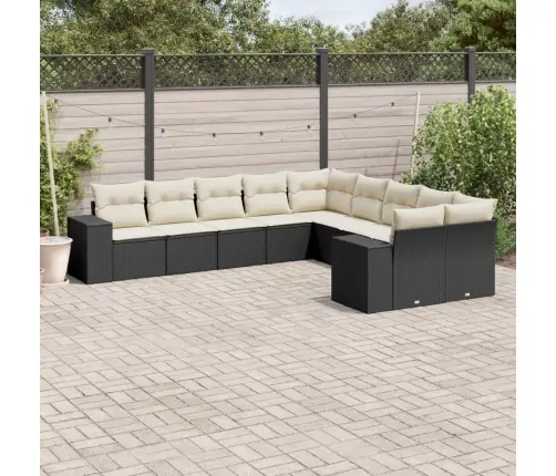 10-Osaline Aiadiivani Komplekt Patjadega, Must, Polürotang