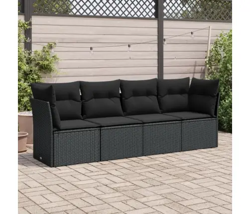 4-Daļīgs Dārza Dīvāna Komplekts Ar Matračiem, Pe Rotangpalma Vidaxl