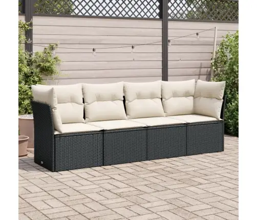 4-Daļīgs Dārza Dīvāna Komplekts Ar Matračiem, Pe Rotangpalma Vidaxl